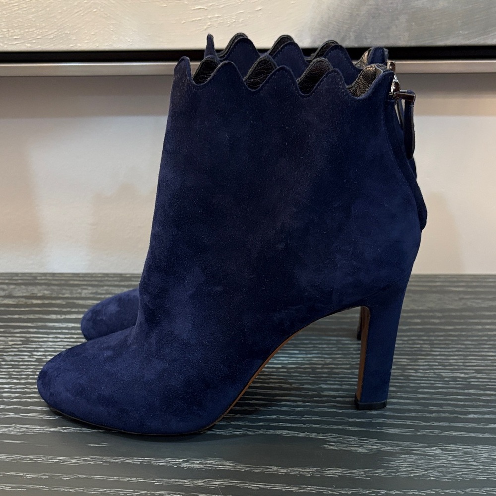 Alaia Navy Suede Ankle Boots